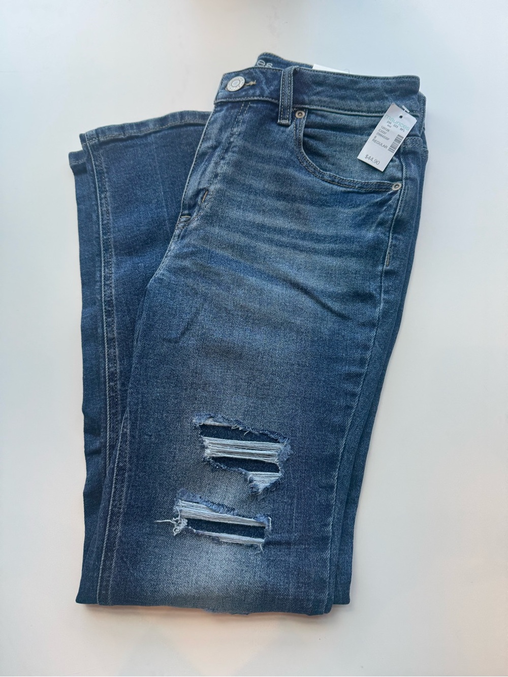 Maurices Women's Ripped Dark Blue Skinny Jeans